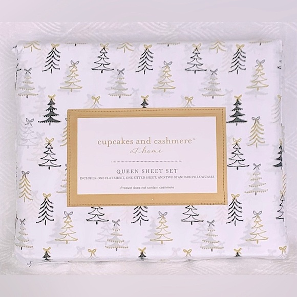 Cupcakes and Cashmere Elegant Bow Trees Sheet Set - Queen - Picture 5 of 5